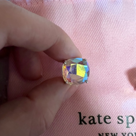 Kate Spade silver and iridescent statement stud earrings (pouch included) - Picture 2 of 3